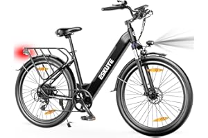 ‎ESKUTE ESKUTE City E-Bike Polluno Plus, Elektrofahrrad 28/26 Zoll Trekkingrad E-Cityrad mit 36V, 20Ah Lithium-Akku bis zu 120KM Lange Range, Drehmomentsensor, 250W Motor, EU-konformes E Bike, LCD Display