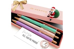 MESMOS Fancy Pen Set, Inspirational Gifts for Women, Motivational Gifts, Office Motivational Boss Lady Writing Nice Unique Click Pens, Server Promotion Pretty Pens