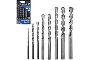 Greywolf Betonbohrer-Set, Steinbohrer-Set, schlagfeste Sechskantschaftbohrer, industrielle Hartmetallbohrer für Glas/Ziegel/Kunststoff/Zement/Fliesen (3/4/5/6/7/8/9/10 mm), 8-teilig