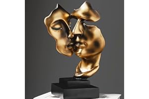 CHSG Il Silenzio è Dorato Scultura Astratta, Volto Spezzato Artigianato Creativo Pensatore Ornamento Souvenir, Vita Reale Arte Interessante Statua Regalo Vivid Decorativo