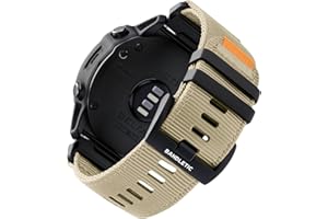 Bandletic 26mm Correa Compatible con Garmin Fenix 6X Pro/6X/Fenix 8 51mm/Fenix 7X/7X Pro/5X/Plus, QuickFit Nylon Militar Sport Duradero Muñequera para Instinct 2X Solar/Fenix 3/HR/Epix Pro 51mm