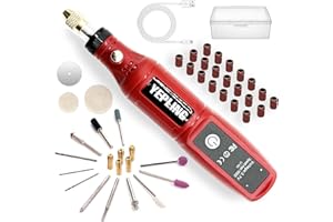 YEPLING Cordless Rotary Tool, 3.7V Li-Ion 15000rpm Electric DIY Mini Polisher Kit, 42 Pieces Accessories USB Cordless Multi-Tool, Great for Nail Polishing and Light Work