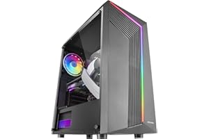 MARSGAMING Mars Gaming MC-X7 Negro, Caja PC Gaming ATX, Frontal ARGB, Ventilador 12cm RGB, Ventana Lateral Completa
