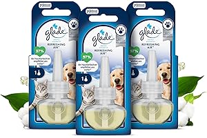 ‎GLADE Glade Electric Scented Oil Nachfüller, elektrischer Raumduft mit Duftöl, Refreshing Air, 3er Pack (3 x 20 ml)