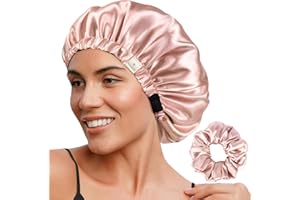 Yanibest Double Layer Satin Bonnet Silk Bonnet for Sleeping Adjustable Hair Bonnet for Women Curly Natural Hair