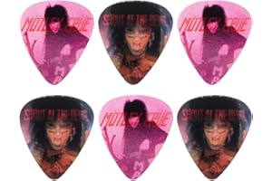 BYUP Perri's Leathers Ltd. - Púas de guitarra de movimiento - Motley Crue - Grito en el diablo - Producto oficial - Paquete de 6 - Hecho en Canadá.