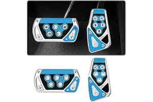 WEKUW 2 Pcs Almohadillas Para Pedal de Coche Acelerador Freno AutomáTico Antideslizante Para ReposapiéS Cubierta,Juego de Pedales de VehíCulo Sin Necesidad de Taladrar, Accesorios Para El Interior (azul)