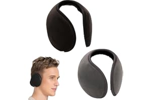 DVBCNME 2 Stück Ohrenwärmer, Ohrenwärmer Herren,Ohrenschützer Winter Damen Herren, Windfester Ohrenwärmer Für Fahrradhelm, Bequeme Ohrenschützer Wind Für Outdoor, Radfahren, Laufen, Skifahren, (Schwarz Grau)