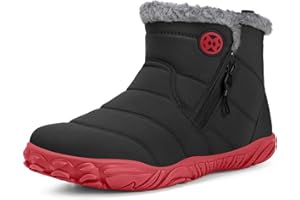EAGSOUNI Boots for Men Women Winter Barefoot Shoes Non-Slip Warm Fur Lined Snow Boots Wide Toe Box Outdoor