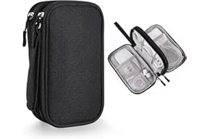 JOCXZI Sac Électronique Organisateur,Etui Disque Dur Externe, Étanche Sac de Câble de Voyage Grande Capacité Antichoc, pour Accessoires Câble De Charge De Téléphone Portable