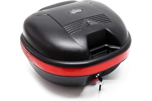 WilTec Top Case 31L Noir Mat Coffre pour Moto Roller Scooter Quad Valise Espace Rangement Moto Porte-Bagage