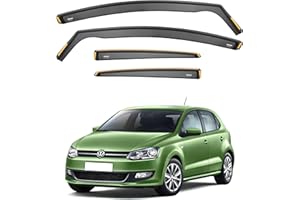 iSpeed Wind Deflectors For VW Polo mk5 2009-2016 5 Door Hatchback 4pc - Keep Your Car Ventilated in Rain - Reduce Wind Turbulence - Tinted In-Channel