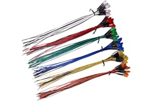 YIXISI 60 Pezzi 5mm Diodo ad Emissione Luminosa LED, Precablata 12V 20cm, LED Colorate Diffuse per Illuminazione, Modellazione di Prototipi (Bianca/Rosso/Blu/Verde/Giallo/Arancia)