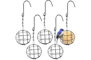ZeYou Comedero Pajaros,Comedero Pájaros Bolas de Grasa Exterior para Libre, Jardín, Patio (5 Piezas)