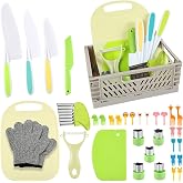 HOTUT 35 Pieces Kitchen Knife Set for Children, Montessori Kitchen Utensils for Cutting and Cooking Fruits or Vegetables, Inc
