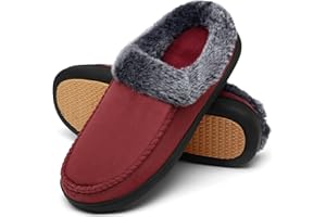 Mishansha Kapcie zimowe męskie, ciepłe kapcie z pianką z funkcją pamięci, rozmiar 39–48