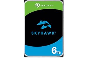 Seagate SkyHawk 6TB, Video Internal Hard Drive, 3.5", SATA, 6Gb/s, 64MB Cache, for DVR/NVR Security Camera System, with Drive Health Management, Data Rescue Services, FFP (ST6000VXZ09)