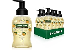 Palmolive Skumtvål lyxskum, jasmin och apelsinblommor, 6 x 250 ml | Handtvål med pumpdispenser, antibakteriell effekt, mild rengöring för välskötta händer, tvåldispenser, delikat jasminduft