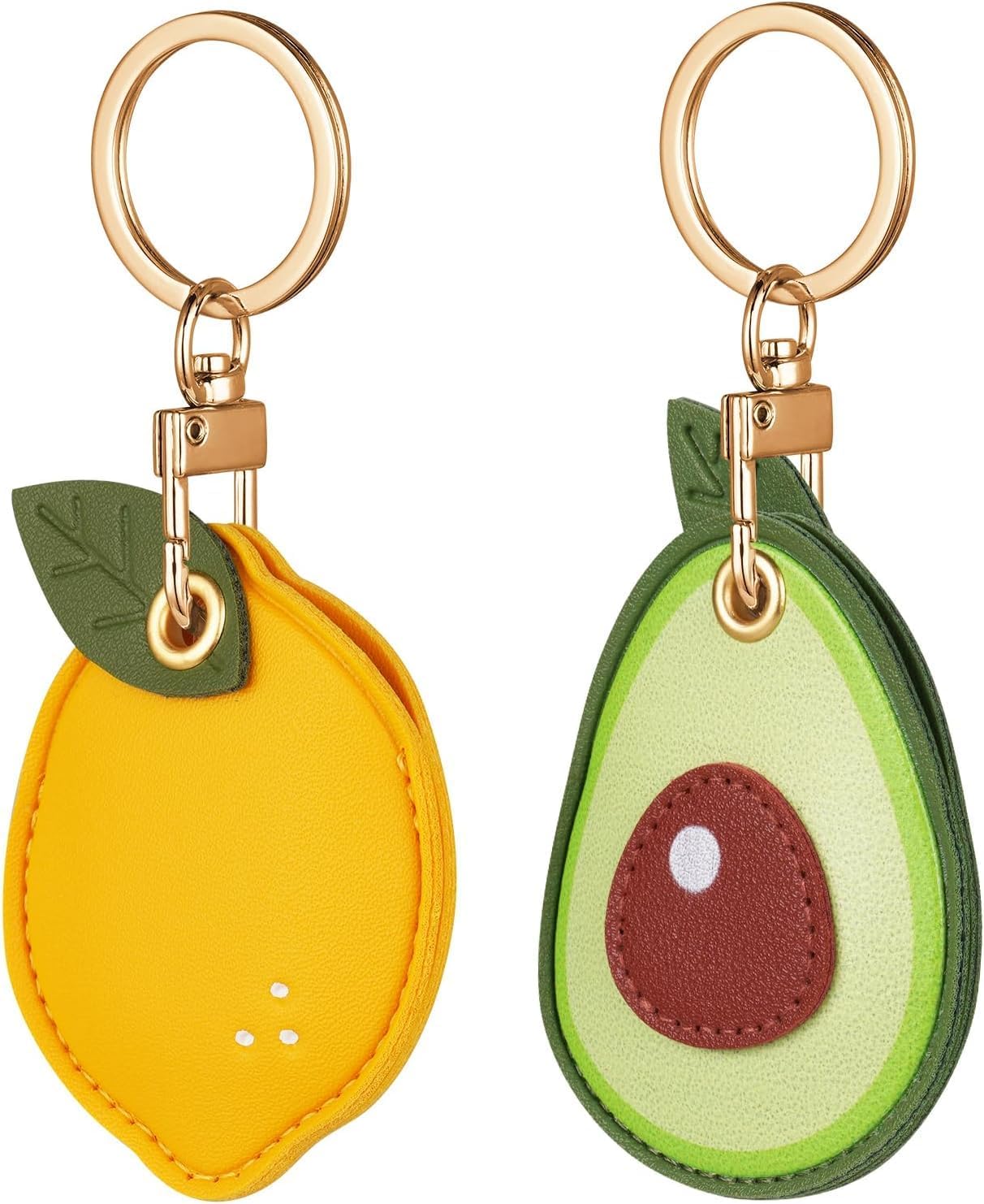 AXFEE Funda protectora de 360° para AirTag, llavero de cuero de dibujos animados para soporte de Air-tag, funda protectora para etiquetas de aire, decoración para llaves, bolsa, collar de mascotas