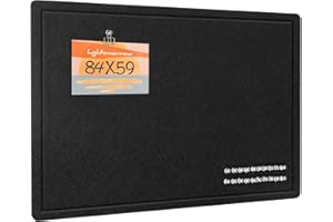 LIGHTOMORROW Pinnwand, 84 x 59 Zentimeter Filzbrett - dekorative Pinnwand, Korkbrett-Alternative für die Wand, faltbares Bilderbrett mit selbstklebendem Vision Board Gebetsbrett und 20 Pinnadeln - Schwarz