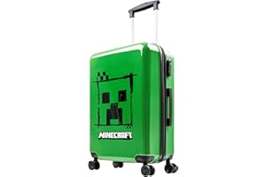 Minecraft Hartschalen Koffer Trolley Kinder Reisekoffer Leicht Reisetrolley 4 Rollen für Mädchen Jungen und Teenager