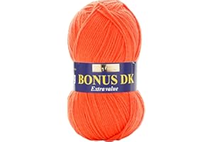 SIRDAR Hayfield - Lana de Tejido Doble Bonus DK (100 g), Hilo, Naranja Intenso, 19 x 9 x 9 cm