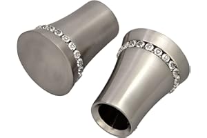 Victoria M. Gardinenstange Endstücke Endkappen Vorhangstange, Ø 16mm, Silber, 2er-Set, Endstück Diamanten-Konus