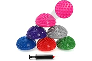 Fasmov Juego de 6 Masaje de Pies Ejercicio de Balance de Media Bola Pods Spiky para Terapia de Músculo de Pie Tejido Profundo