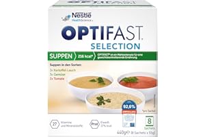 ‎OPTIFAST OPTIFAST Probierpaket mit Diät Suppen zum Abnehmen | eiweißreicher Mahlzeitersatz mit wichtigen Vitaminen und Mineralstoffen | schnell zubereitet und lecker im Geschmack |8 x 55g