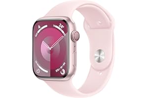 Apple Watch Series 9 GPS + Cellular 45mm Smartwatch con cassa in alluminio rosa e Cinturino Sport rosa confetto - M/L. Fitness tracker, app Livelli O₂, display Retina always-on, resistente all’acqua