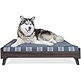 Furhaven Elevated Dog Bed Frame for 40" x 32" XL Dog Beds, Easy Assembly - Mid-Century Modern Bed Frame - Gray Wash, Jumbo/XL