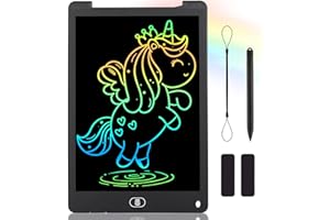 Mamowla LCD Writing Tablet Kids 12 Inch Light Drawing Board Kids Digital Notepad Colorful Digital Ewriter with Lock Function Erasable Electronic Doodle Board for Kids Learning Drawing and Memo,Black