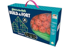 Buddy & Barney Glow in the Dark Build a Fort Set, Children's Play Structure, Glow in the Dark Den Building Set, Children's Gifts, Play Tent, Indoor and Outdoor Toys