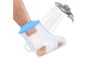 SREBIWO Duschschutz Fuß, Wasserdichte Fußgussabdeckung für Dusche Operationen Knöchel Wundschutz Wiederverwendbar Weiche Gipsschutz Knöchelgipsabdeckungen für Erwachsener (Fuß)