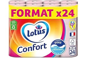 Lotus, Carta igienica Comfort con rotolo biodegradabile gettabile nel WC Aqua Tube, 24 pz.