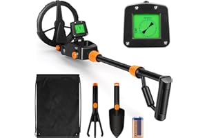 Flintronic Detecteur de Metaux Enfants, Détecteur de Haute Précision Métaux Réglable avec Écran LCD et Son, Détecteur de Métaux Léger pour Enfants avec Bobine étanche pour Adultes Débutant et Enfants