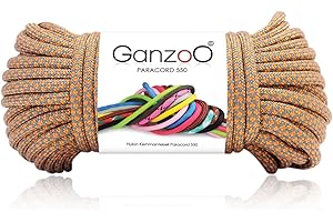 ‎GANZOO Ganzoo Paracord 550 Seil Diamond 30 Meter Nylon/Polyester-Seil mit 7 Kern-Stränge für Armband, Leine, Halsband, 4mm Stärke | Mehrzweck-Seil | Survival-Seil | Parachute Cord belastbar bis 250kg