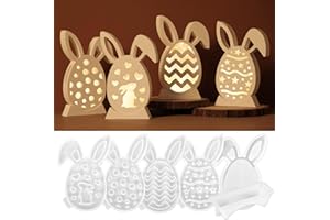 GROFIS Silikonformen Gießformen Ostern, Hase Silikonform Ostern Set, Gießformen Silikon Ostern, Gipsformen zum Gießen, Silikon Gießform Ostern für DIY Handwerk