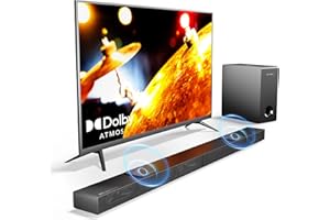 ULTIMEA 3.1.2ch Sound Bar for TV, with True Dolby Atmos 2 Up-firing Drivers, 4K HDR Pass-through, HDMI IN/eARC, 390W Peak Power Soundbar with Subwoofer, Nova S70 Ultra-Slim Series, 2024