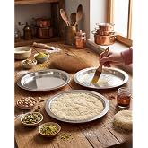 Bakır K&uuml;nefe Tabağı 3'l&uuml; Set, 26 cm, G&uuml;m&uuml;ş ve Bakır, Kadayıf Tepsisi, Geleneksel Sunum
