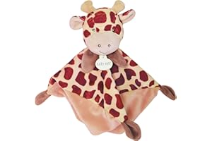 BABY NAT' - Doudou pour Enfant - Peluche Doudou Plat Tikou la Girafe - Marron/Blanc - Doudou Girafe - Compagnon Bébé pour Les Câlins Enfants- Idée Cadeau Naissane pour Filles et Garçons - BN0744
