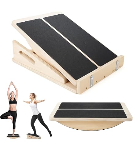 Planche D'Inclinaison Réglable Pour Étirement Mollets - 5 Angles (15° à 35°) - Bois Avec Surface Antidérapante - Physiothérapie, Fitness - 4