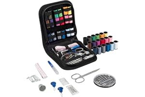Trimits Travel Sewing Kit - Portable Bag for Adults, Beginners, DIY, Home, Travel, Emergency, Button Repair & Clothing Fixes with Thread Needles, Scissors, Tape, Buttons and More - 12.5 x 12 x 3 cm