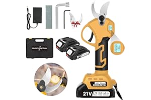 NUZEKY Forbici Potatura Elettriche-30mm Cesoie Potatura Elettriche Professionali Con 2 21V/2000 mAh Batteria-Forbici a batteria da potatura per potatura per Giardinaggio Albero da Frutta Gardening