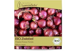 Samenliebe BIO Zwiebel Samen alte Sorte Tropea Rossa Tonda 200 Samen samenfestes Gemüse Saatgut für Gewächshaus und Freiland BIO Gemüsesamen