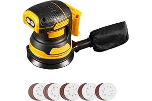 Trådlös excentrisk slipmaskin kompatibel med Dewalt 18 V, 20 V, batterier, 125 mm 1 1 000 varv/min borstlös slumpmässig orbit