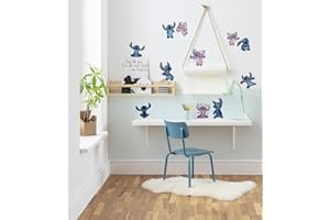 Komar Tatuaż ścienny - Stitch and Angle Happy - rozmiar 50 x 70 cm - Disney, naklejka ścienna, pokój dziecięcy, naklejka