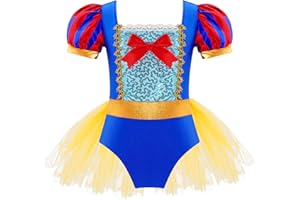 IEFIEL Vestido Lentejuelas de Danza para Niña Maillot con Tutú Ballet Leotardo Gimnasia Vestido de Bailarina Disfraz de Fiesta Navideña Carnaval 3-16 Años