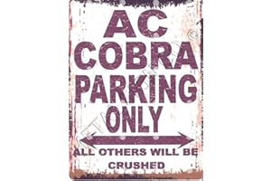 TRACY'S SIGNS AC COBRA METAL PARKING SIGN SMALL 6x8in 15x20cm RETRO VINTAGE STYLE tin wall art shed workshop garage classic cars