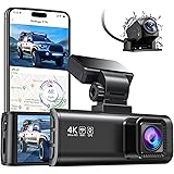 REDTIGER F7N 4K Dual Dash Cam WiFi intégré GPS Avant 4K / 2.5K et arrière 1080P Double Dash Camera pour Voitures, 3.18 « Affi